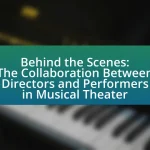 Behind the Scenes: The Collaboration Between Directors and Performers in Musical Theater