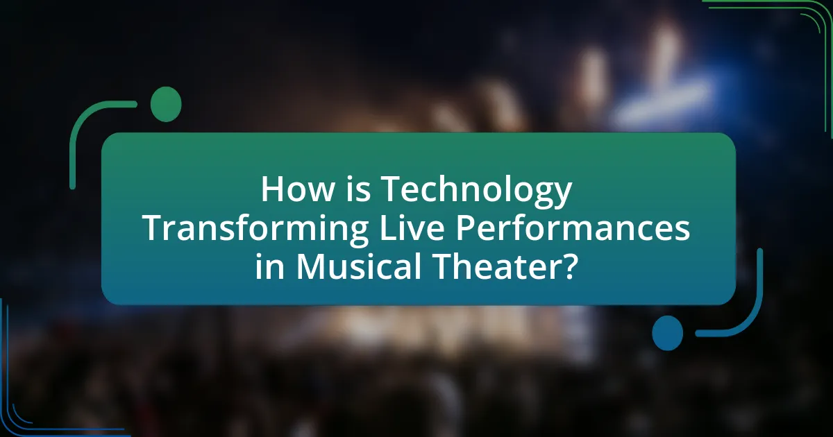How is Technology Transforming Live Performances in Musical Theater?